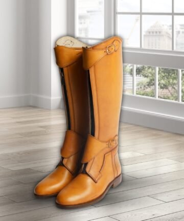 Brown Leather Long Boot for Men and Women