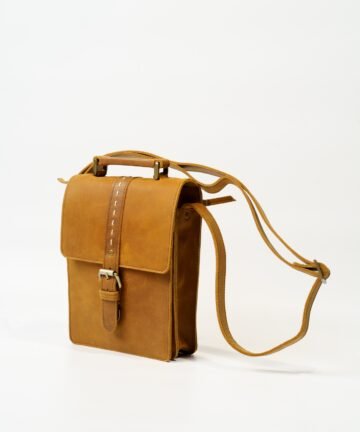 Classic leather messenger bag for work and travel