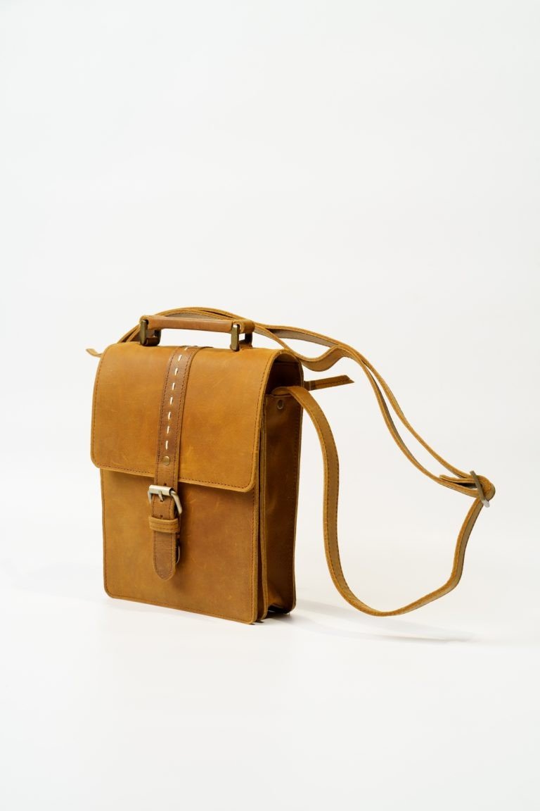 Classic leather messenger bag for work and travel
