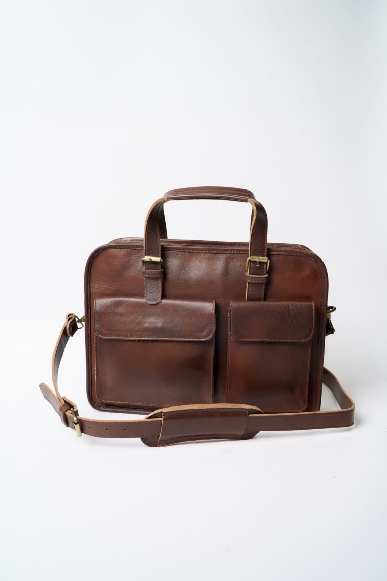 Brown Leather Laptop Briefcase Bag from Bwok Store – Premium and Stylish