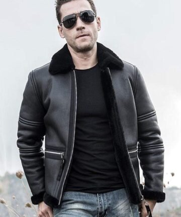 Leather Jacket with Fur Collar