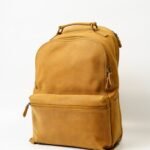 Vintage canvas backpack with leather straps and spacious compartments