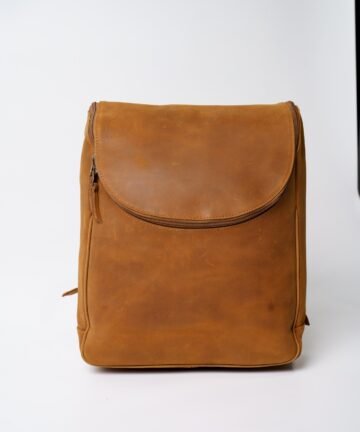 Stylish leather backpack with premium full-grain leather, perfect for daily use and travel.