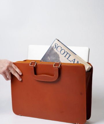 Handcrafted Leather Classic Satchel with Buckle Straps