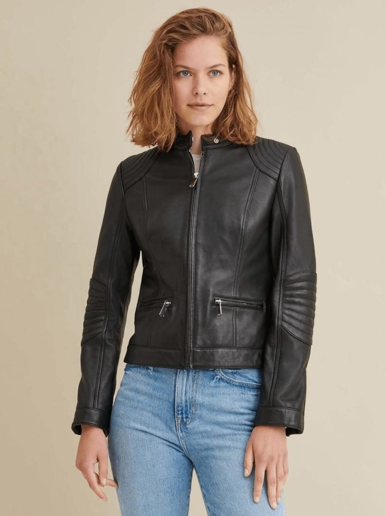 Designed for women who dare to stand out, this leather biker jacket combines rugged edge with feminine finesse.