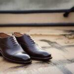 Elegant Toronto Leather Shoes in a rich brown hue.