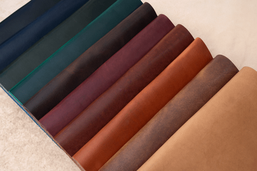 Close-up comparison of genuine leather and fake leather textures