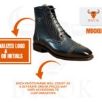 Handmade Black Patina Brogue Boots for Men