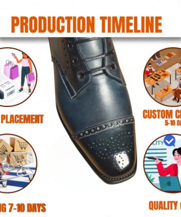 Handmade Black Patina Brogue Boots for Men