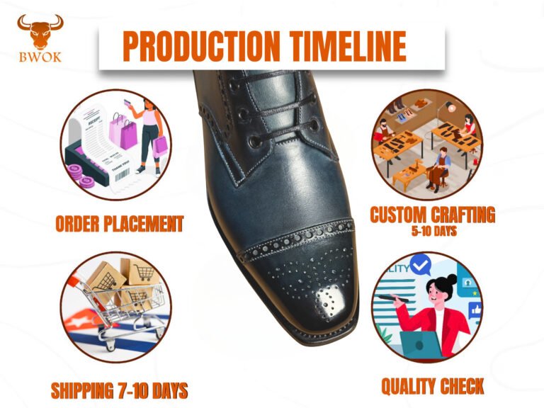Handmade Black Patina Brogue Boots for Men
