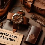 Leather accessories elevate your outfit — featuring premium leather shoes, watch strap, wallet, and bag for a sophisticated look.