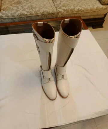 White Riding Long Boots