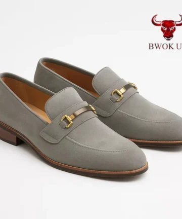 Men’s Grey Suede Loafers